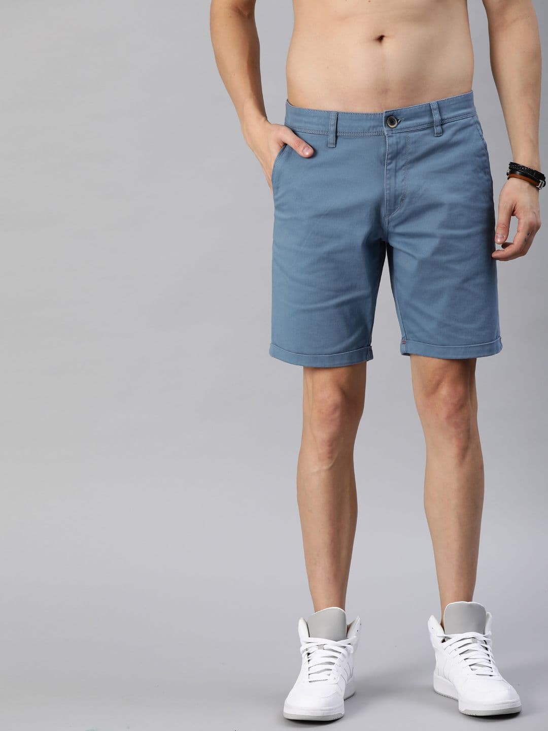 Roadster Men Blue Solid Regular Fit Chino Shorts - view 1