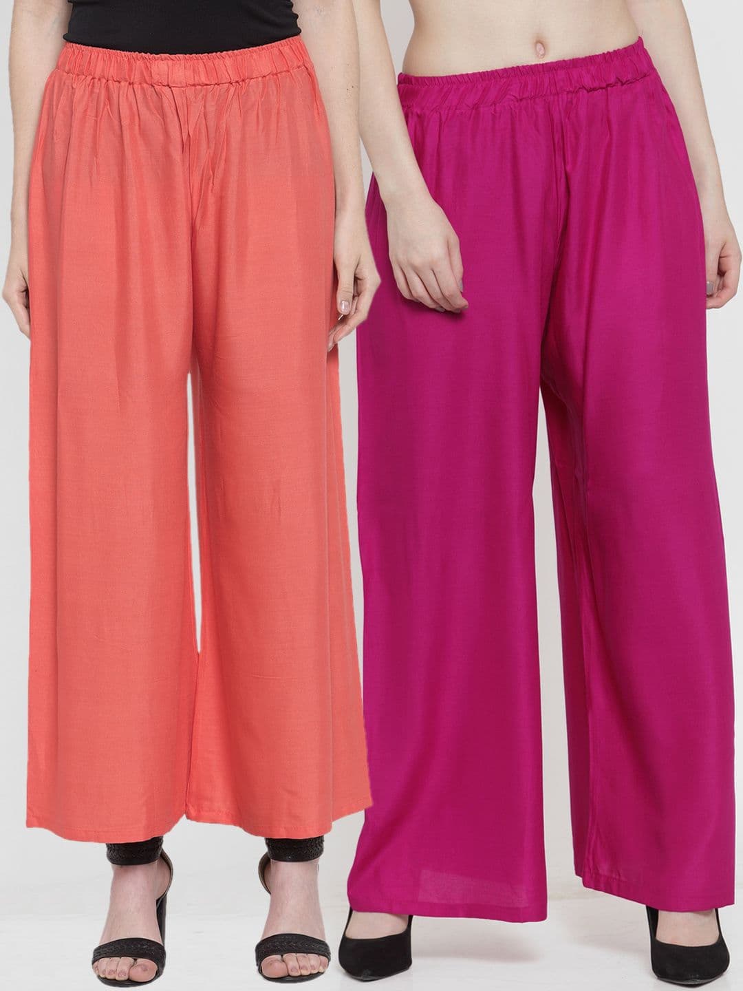 TAG 7 Women Pack of 2 Solid Straight Palazzos - view 1
