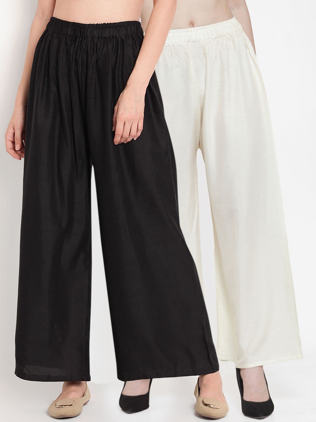 TAG 7 Women Pack Of 7 Solid Flared Palazzos - view 1