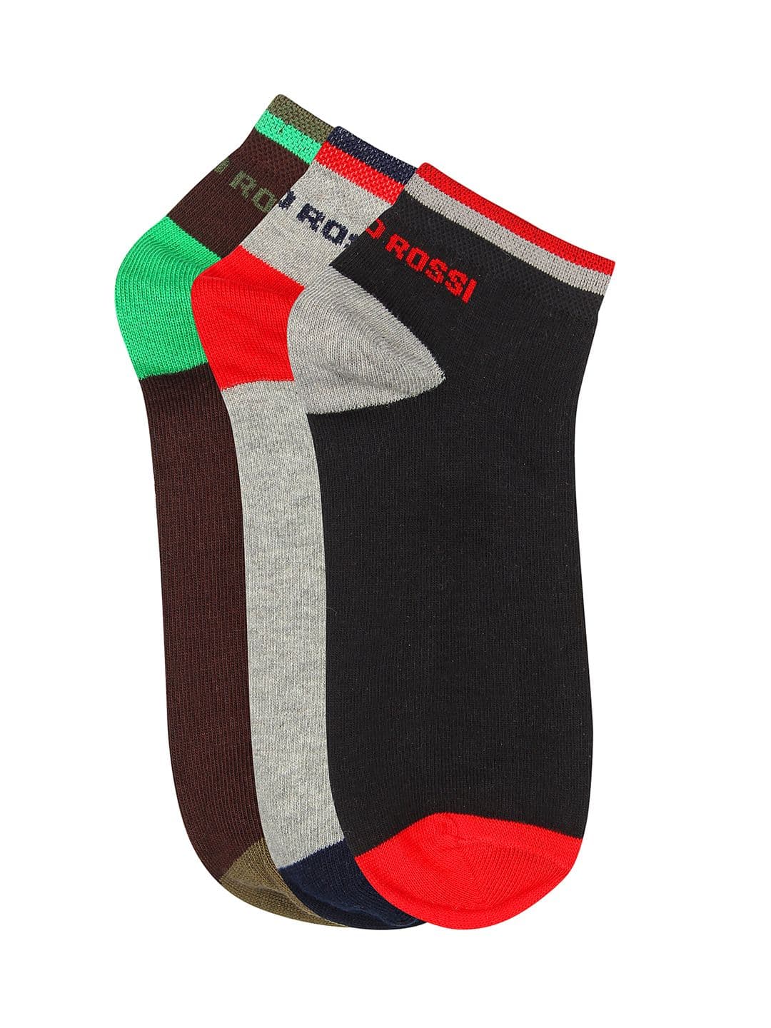 ROMEO ROSSI Men Pack of 3 Assorted Ankle-Length Socks - view 1