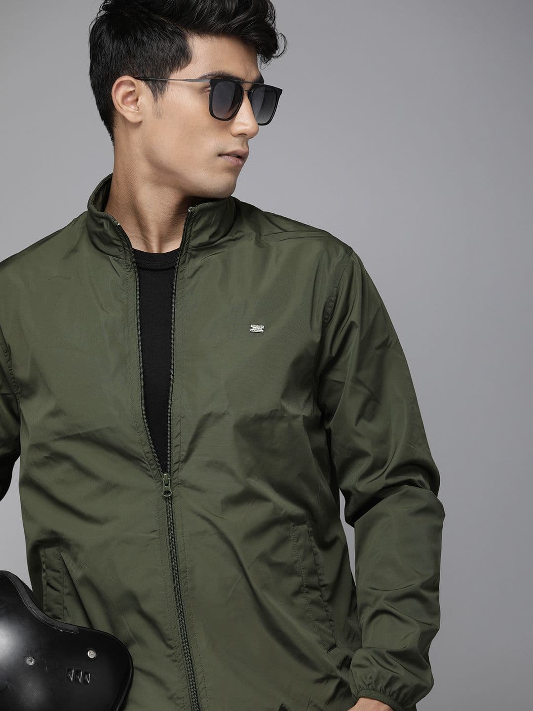Roadster Men Olive Green Solid Lightweight Tailored Jacket - view 1