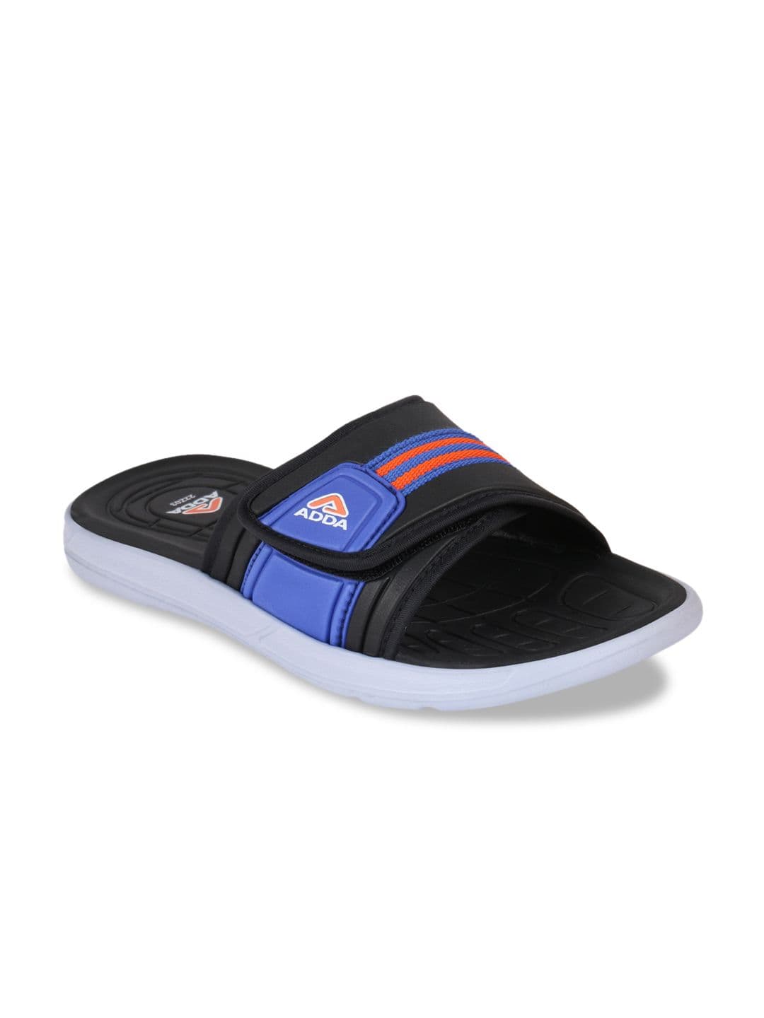 Adda Men Blue & Black Colourblocked Sliders - view 1