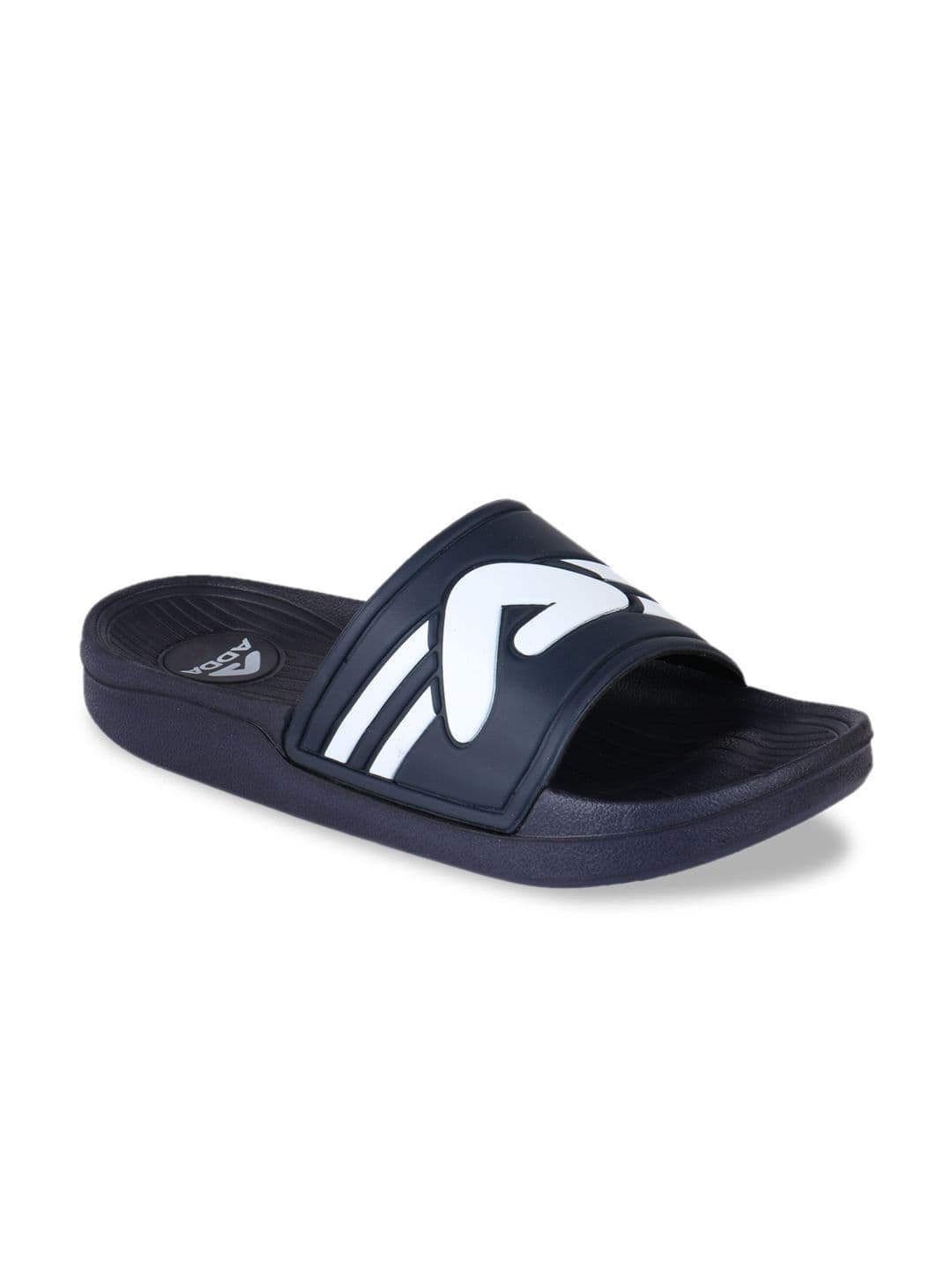 Adda Men Navy Blue Colourblocked Sliders - view 1