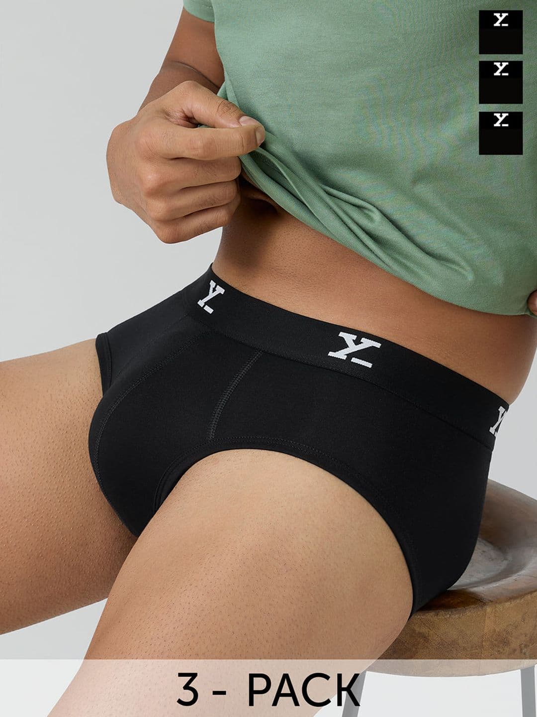 XYXX Men Solid Pack Of 3 ACE IntelliSoft Modal Ultra Soft Briefs - view 1