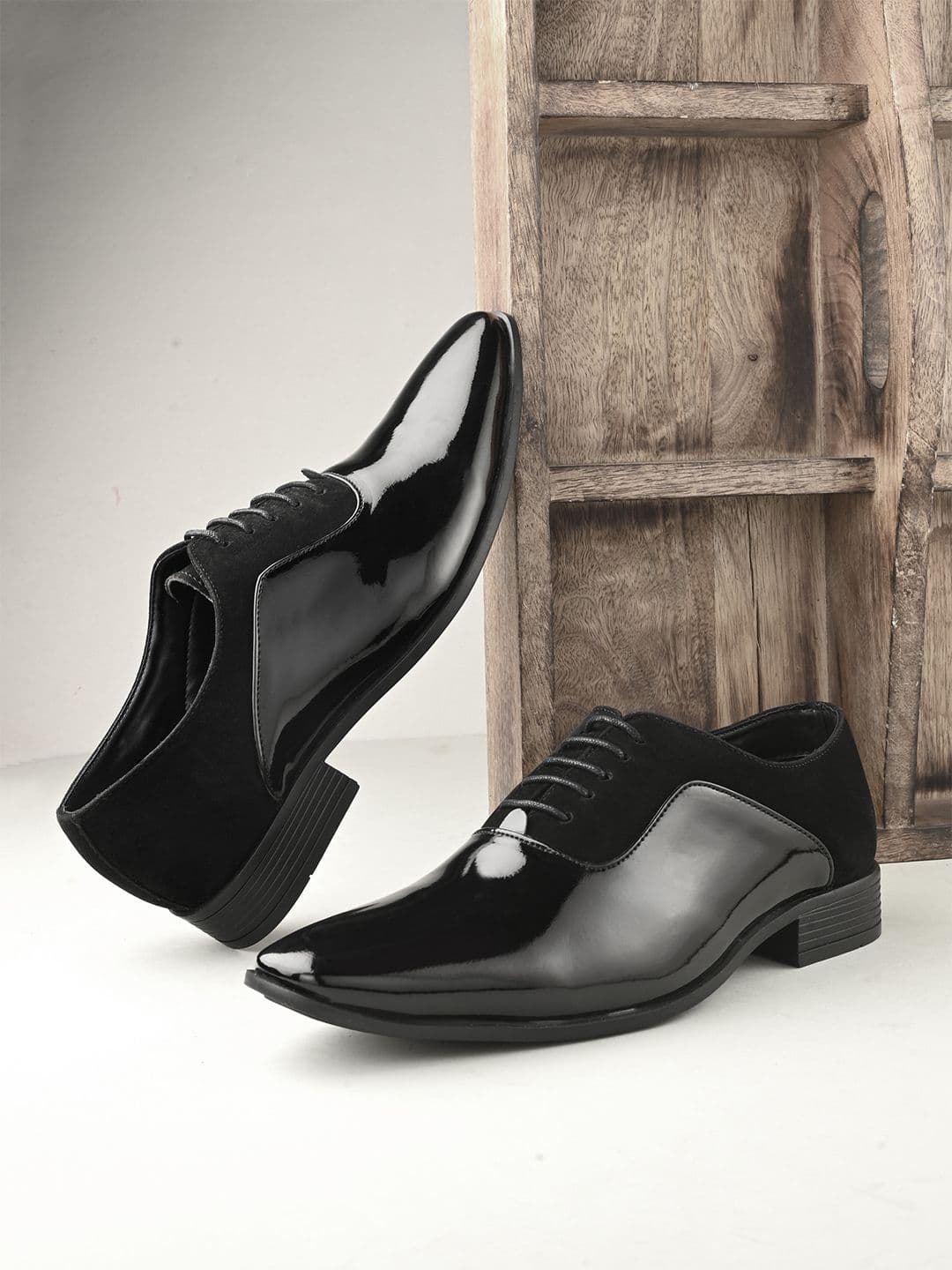aadi Men Black Solid Formal Derbys - view 1