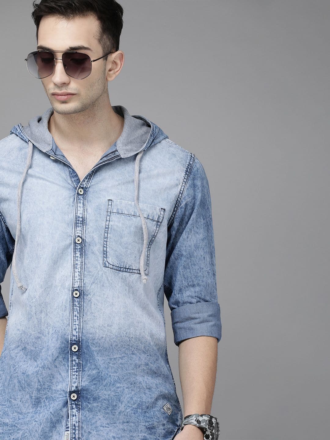 Roadster Men Blue Cotton Sustainable Casual Shirt - view 1
