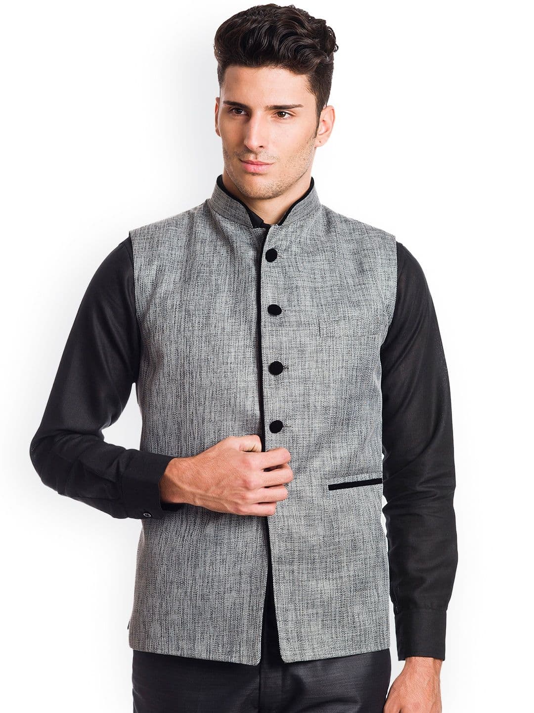 Wintage Grey Nehru Jacket - view 1