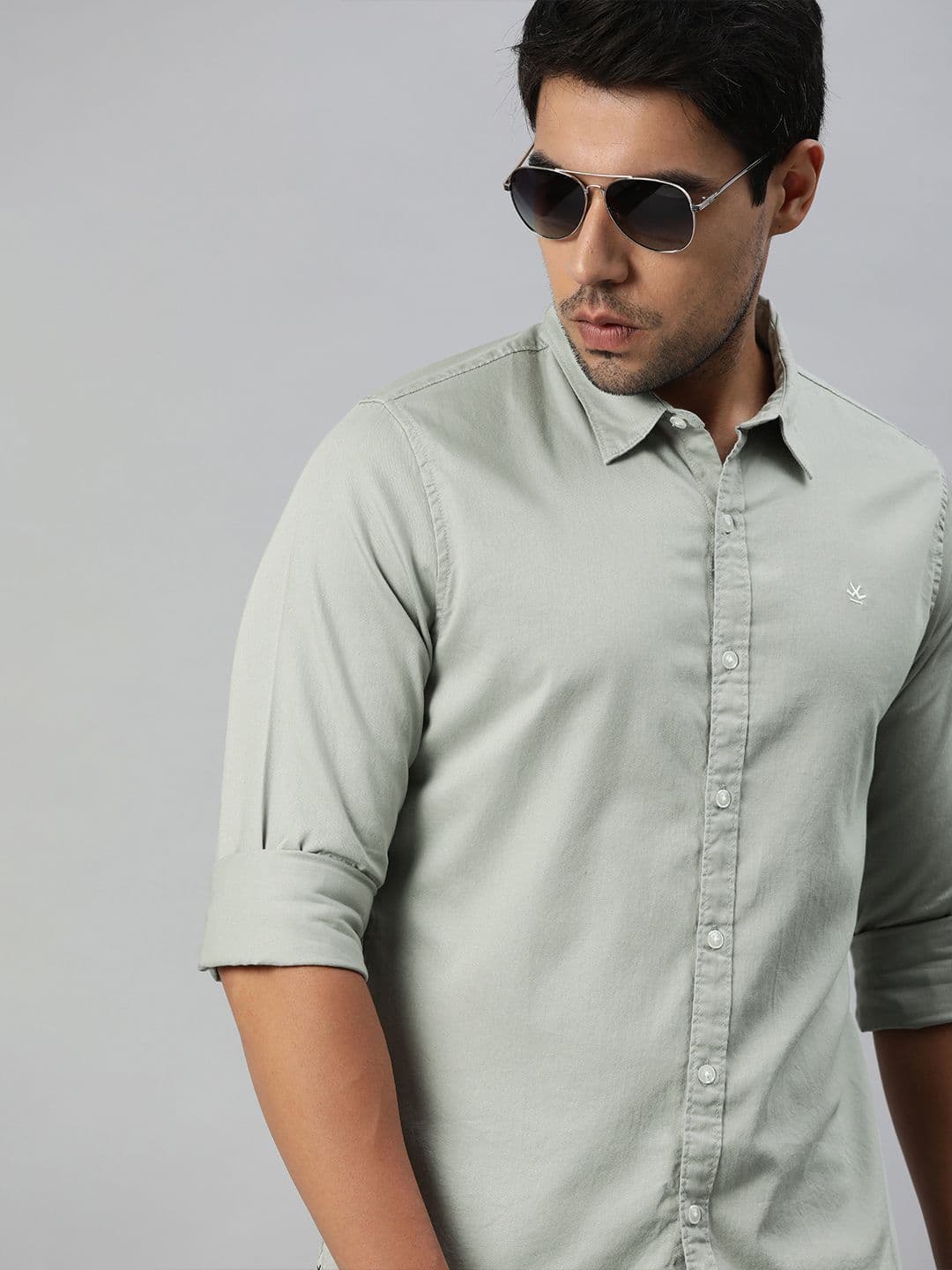WROGN Men Sea Green Slim Fit Casual Shirt - view 1