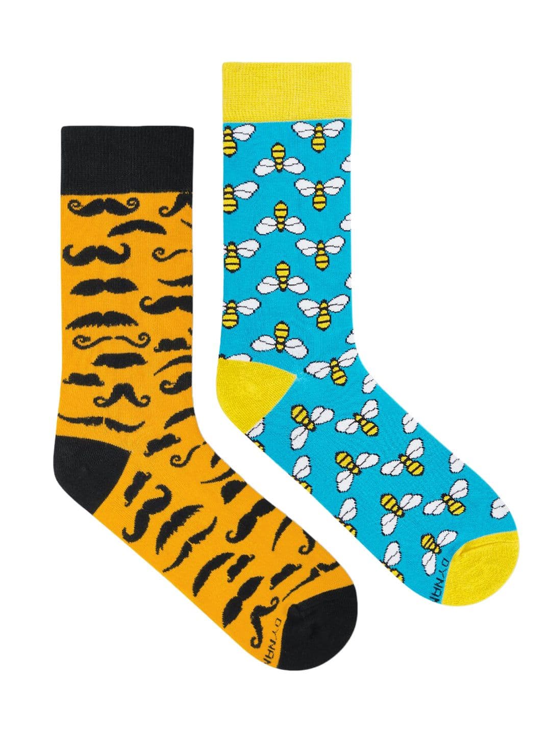 Dynamocks Unisex Pack Of 2 Patterned Mooch & Bees Calf Length Socks - view 1