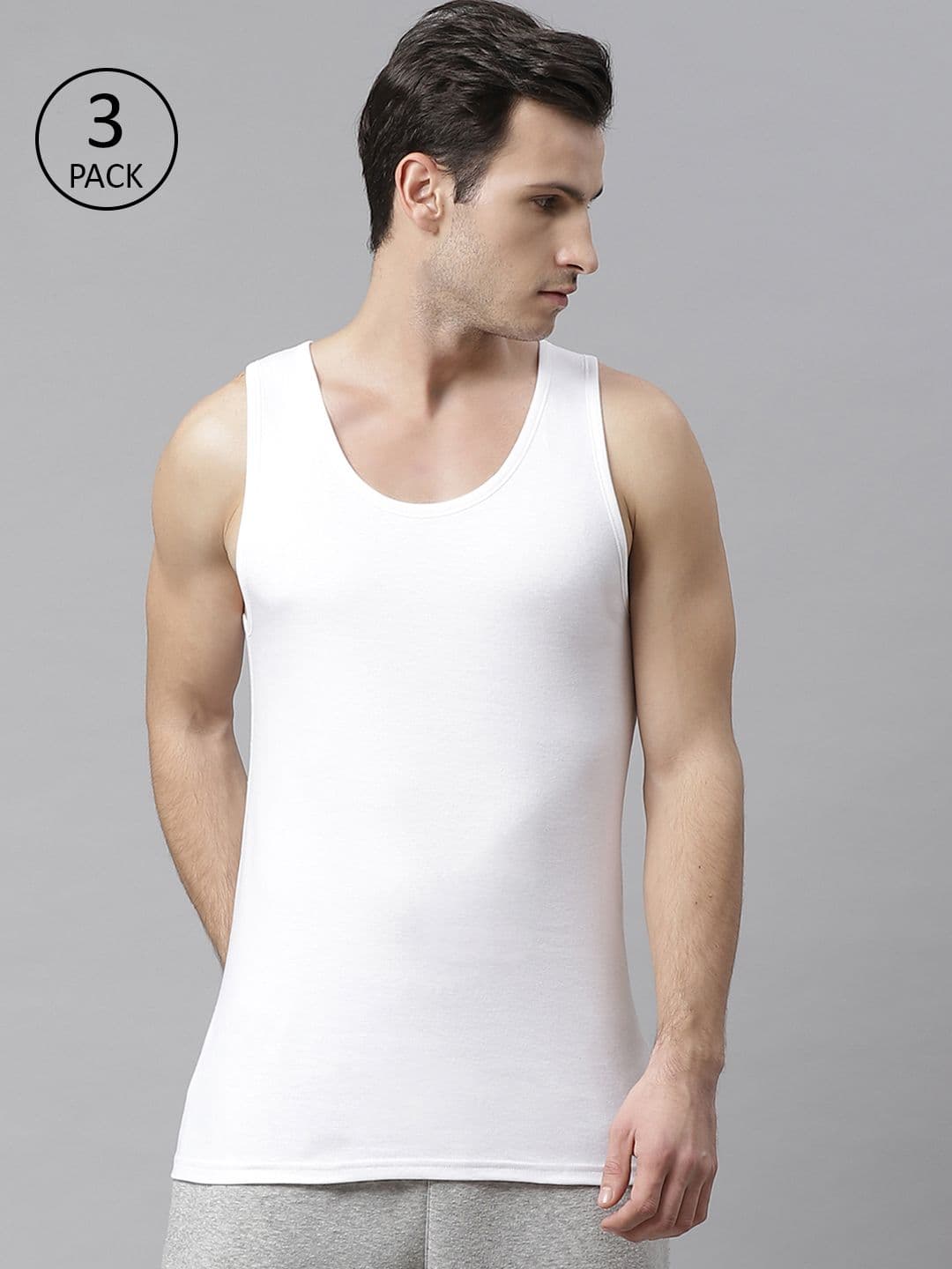 Marks & Spencer 3 Pack Pure Cotton Sleeveless Vests - view 1