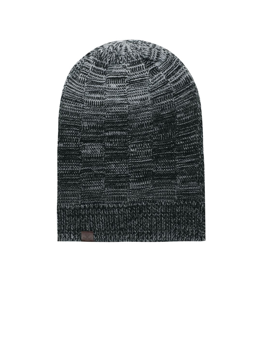 WROGN Unisex Black & Grey Self Design Beanie - view 1