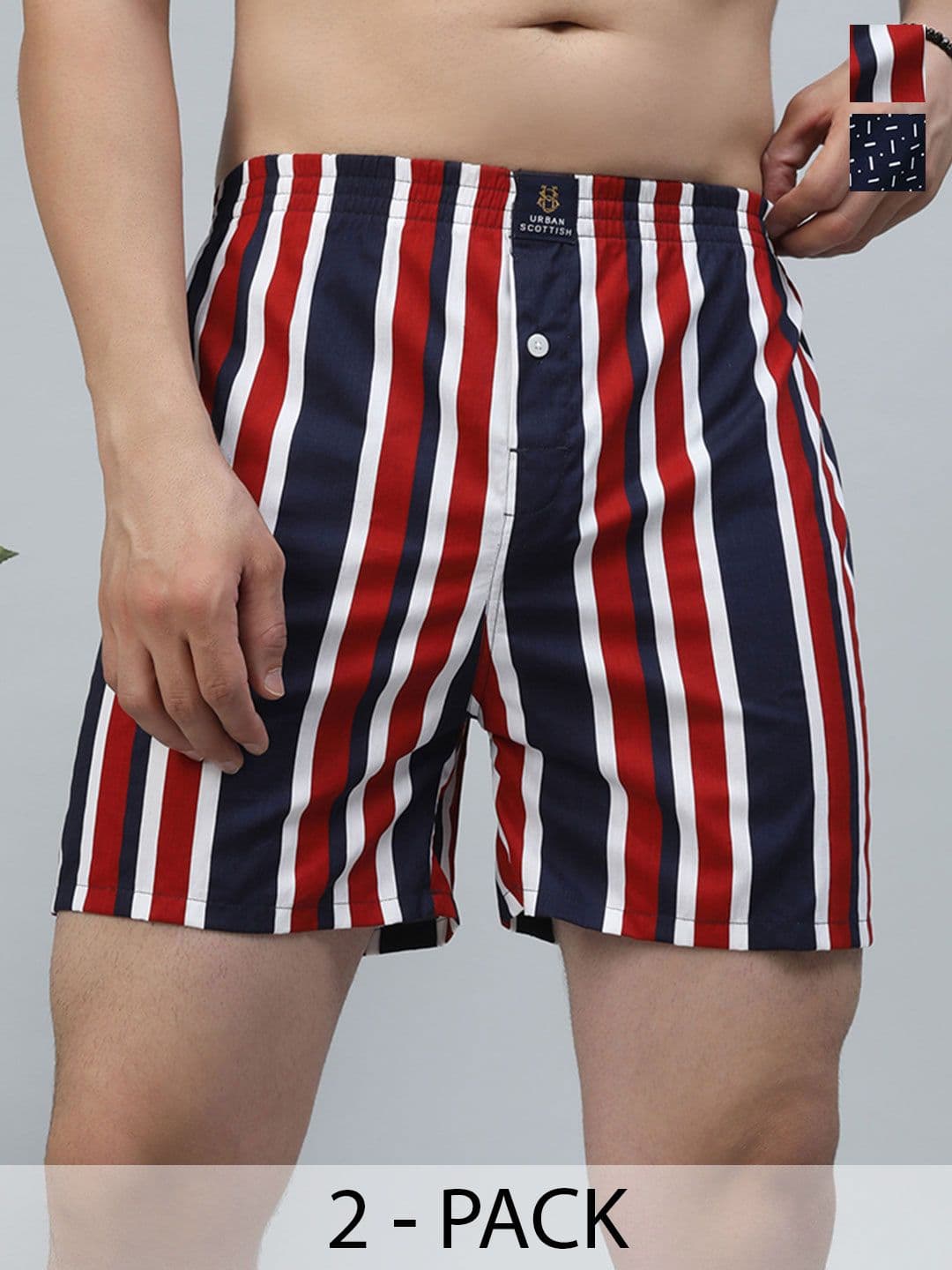 URBAN SCOTTISH Men Pack of 2 Pure Cotton Boxers - view 1