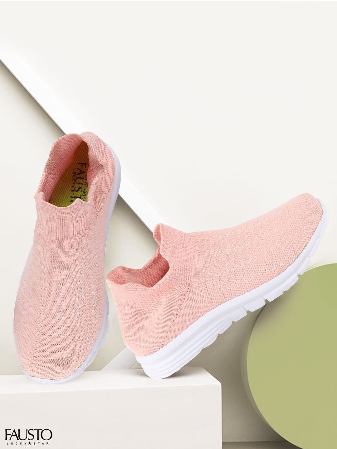 FAUSTO Women Pink Mesh Walking Shoes - view 1