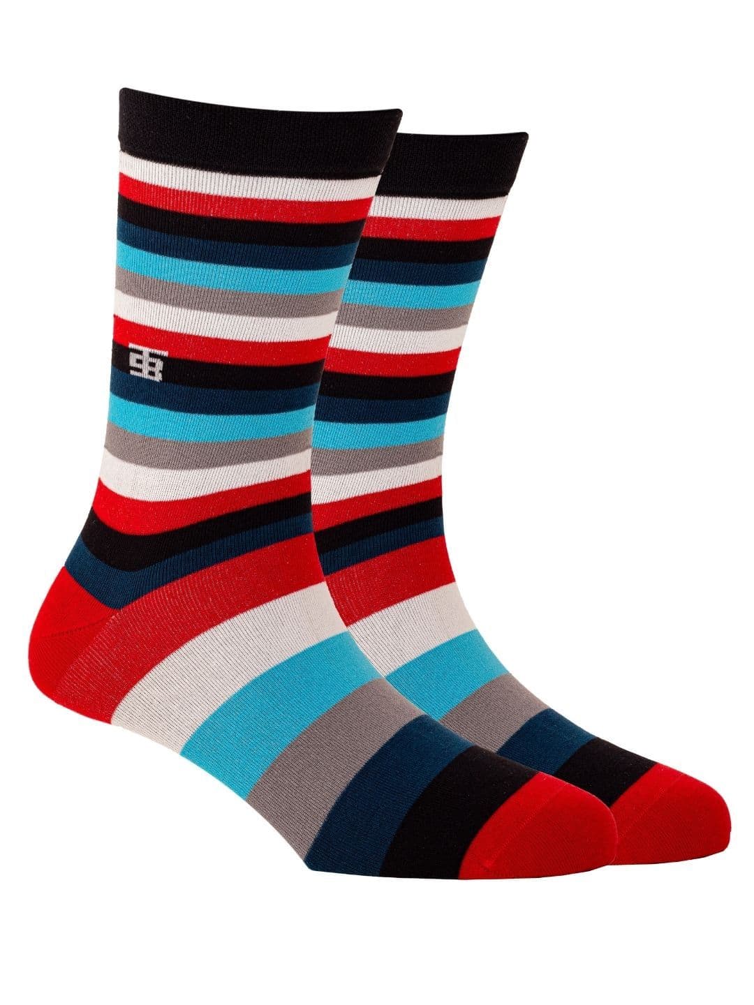 SockSoho Men Multicoloured Striped Above Ankle-Length Socks - view 1