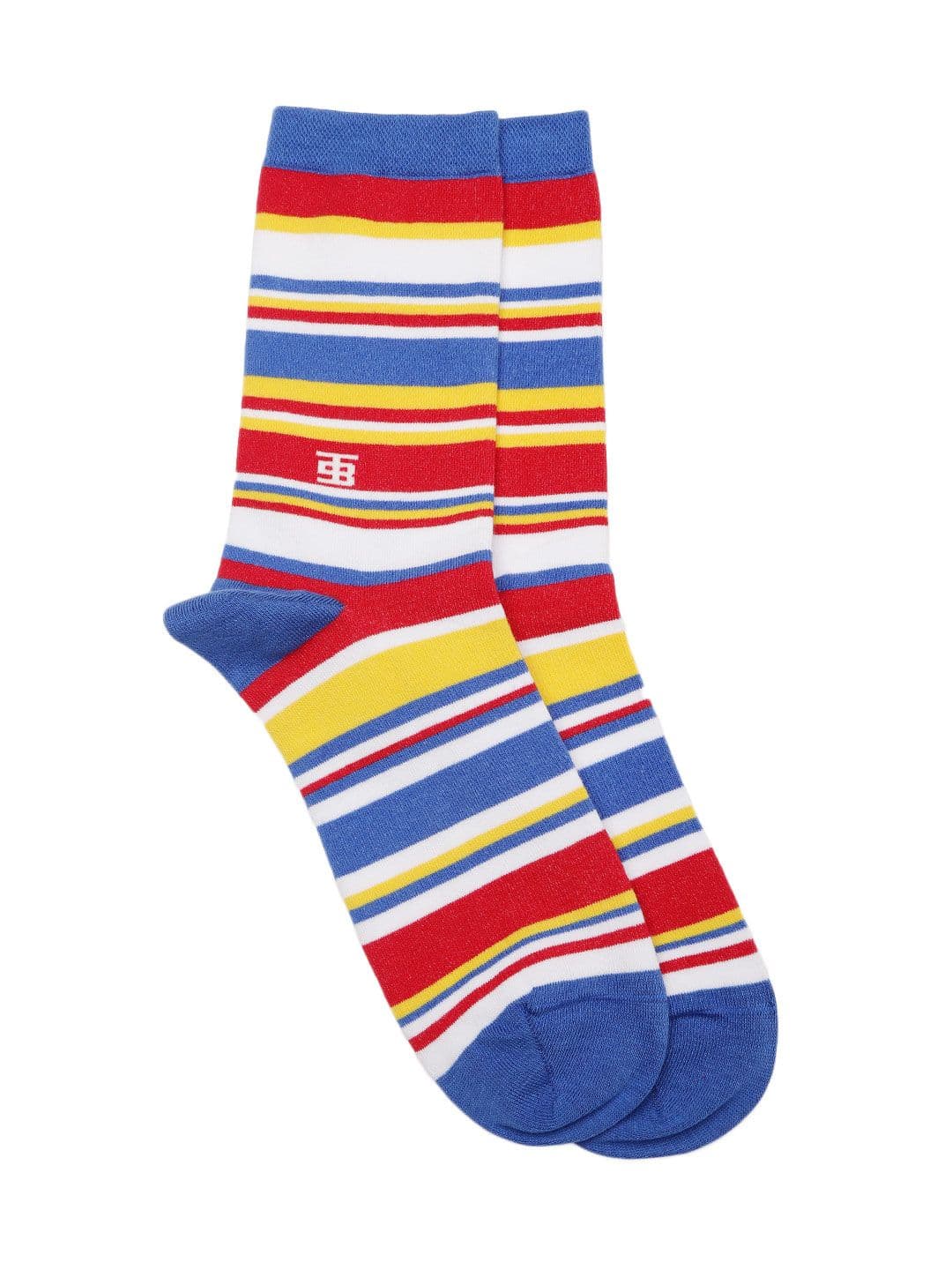 SockSoho Men Blue & Red Striped Above Ankle-Length Socks - view 1