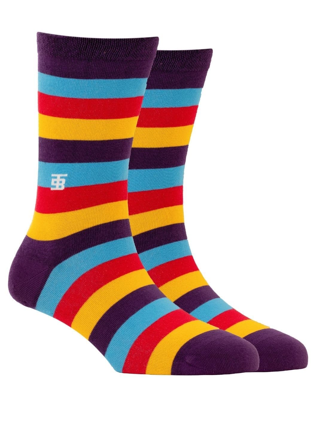 SockSoho Men Multicoloured Striped Above Ankle-Length Socks - view 1