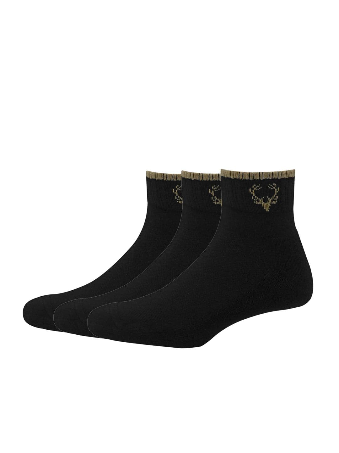 Allen Solly Men Pack of 3 Black Solid Ankle-Length Socks - view 1