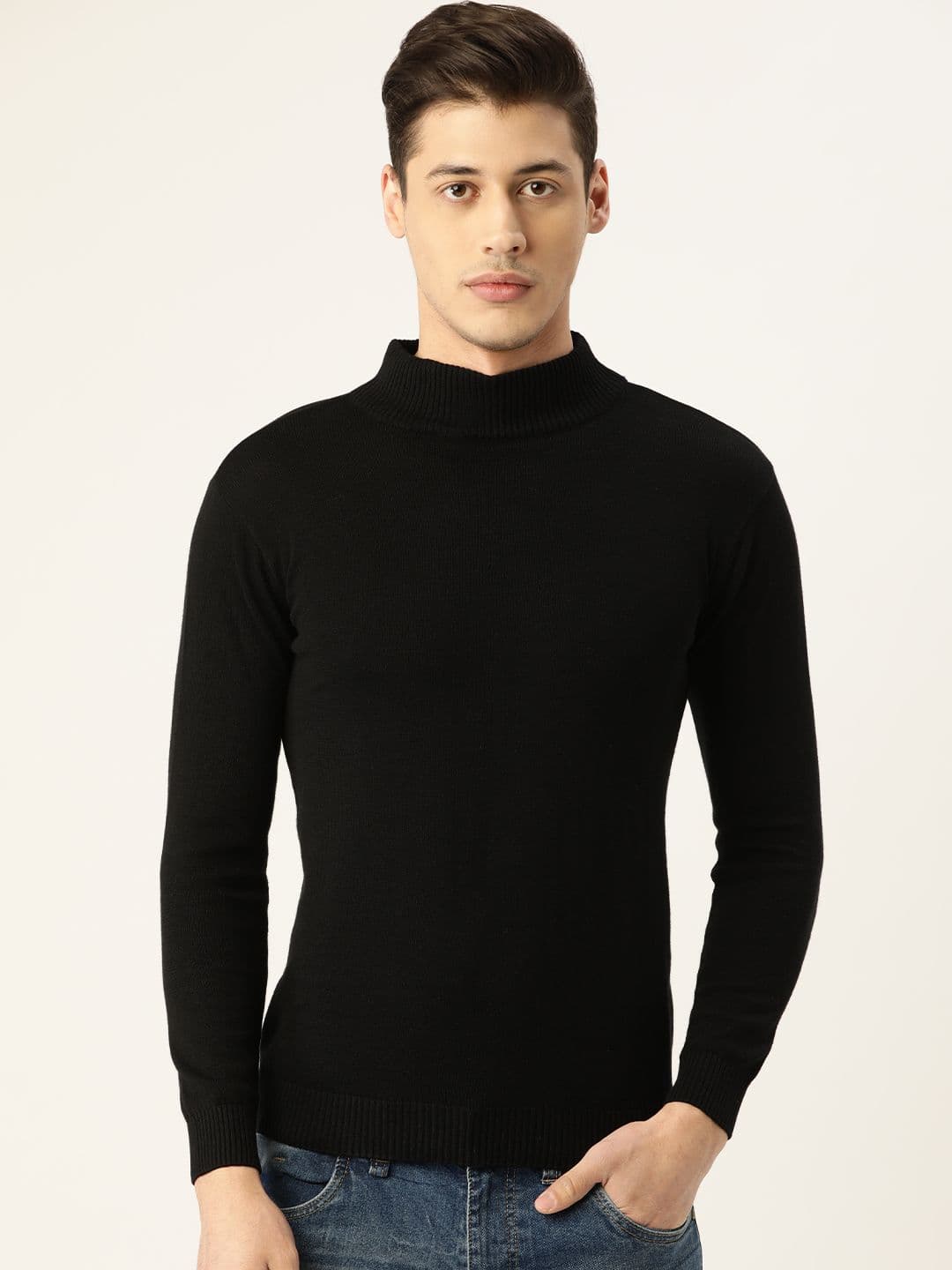 Style Quotient Men Black Solid Pullover Sweater - view 1