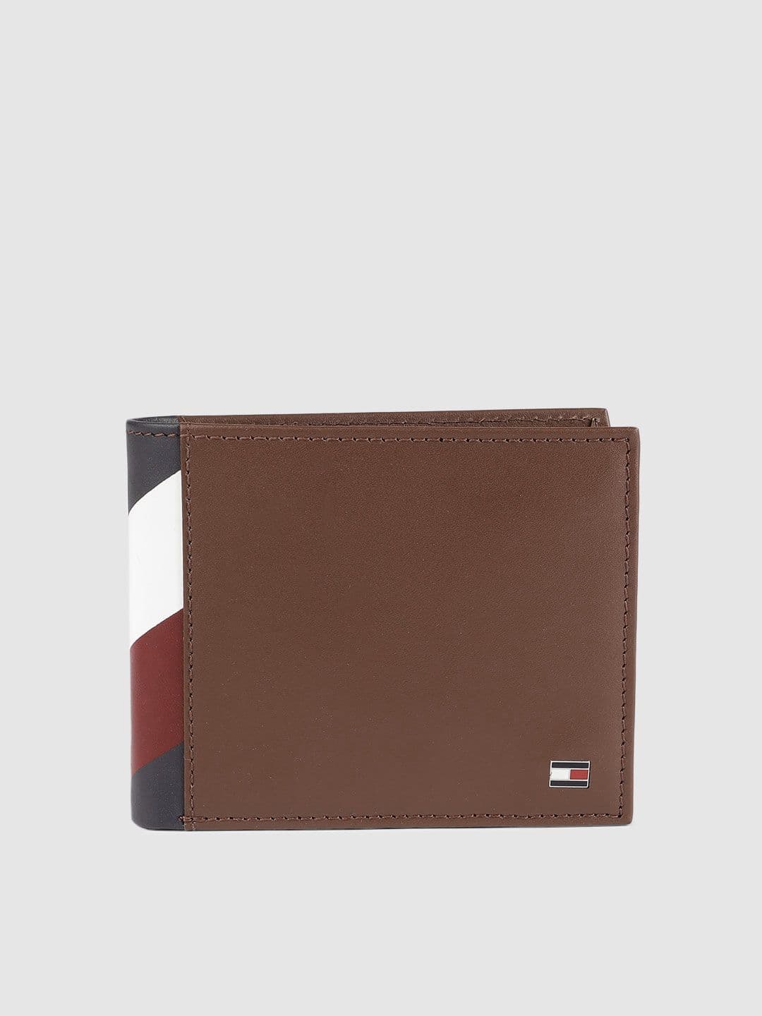 Tommy Hilfiger Men Tan Brown Solid Leather Two Fold Wallet - view 1