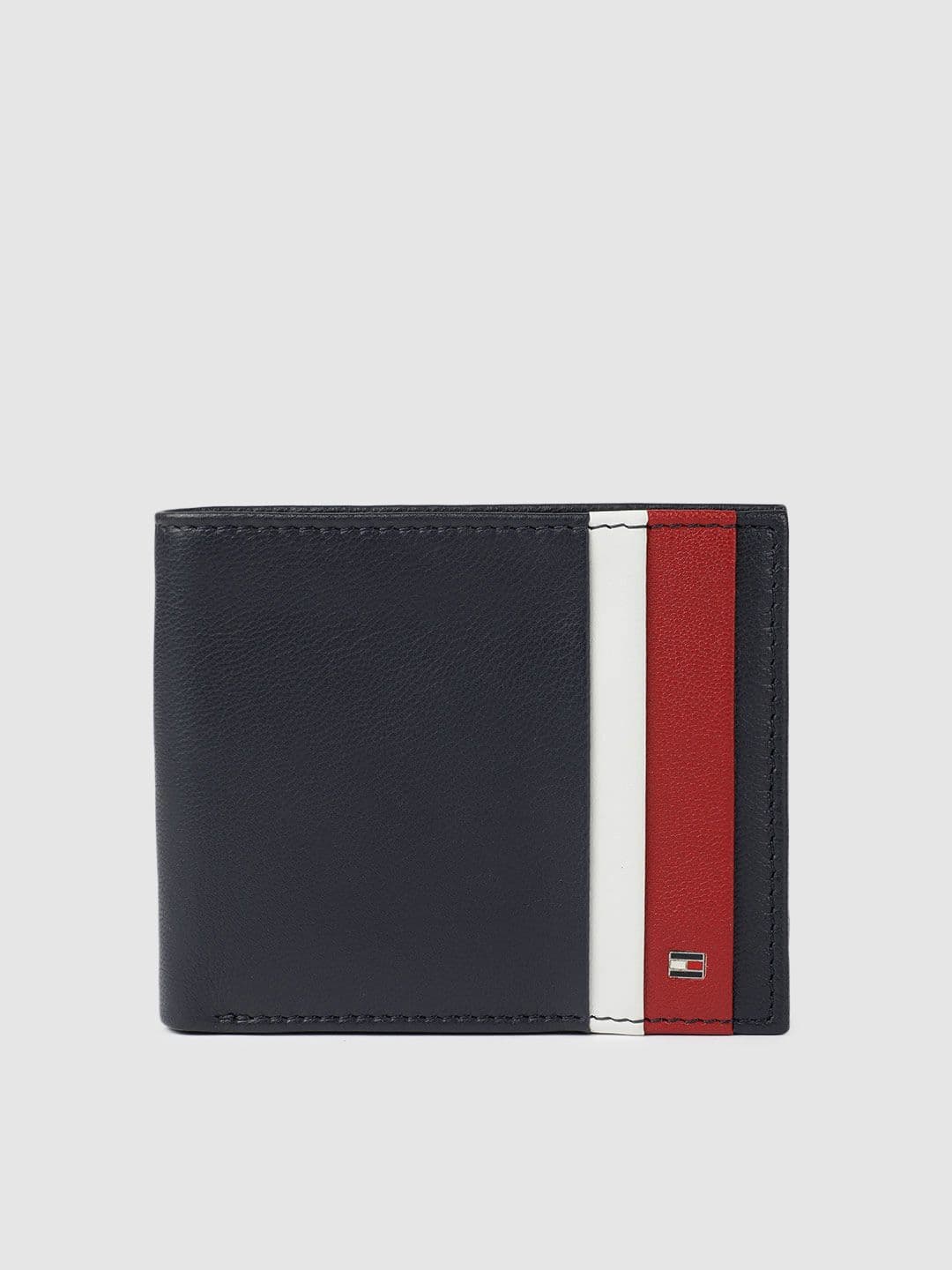 Tommy Hilfiger Men Navy Blue Striped Two Fold Wallet - view 1