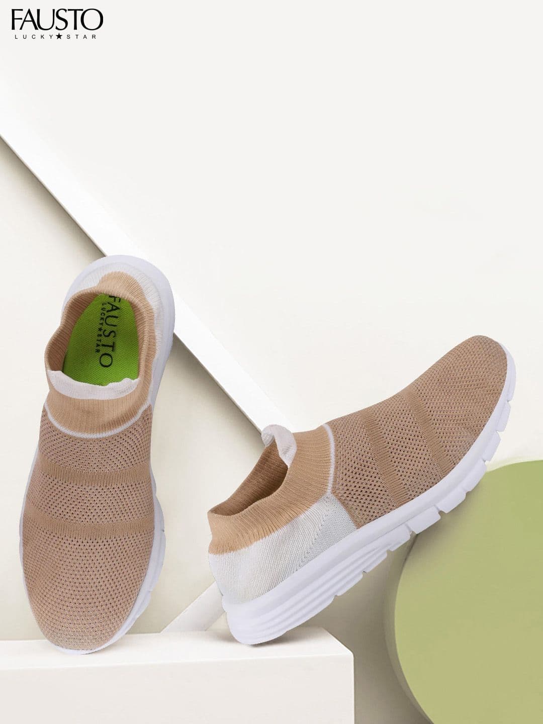 FAUSTO Women Brown Canvas Walking Shoes - view 1