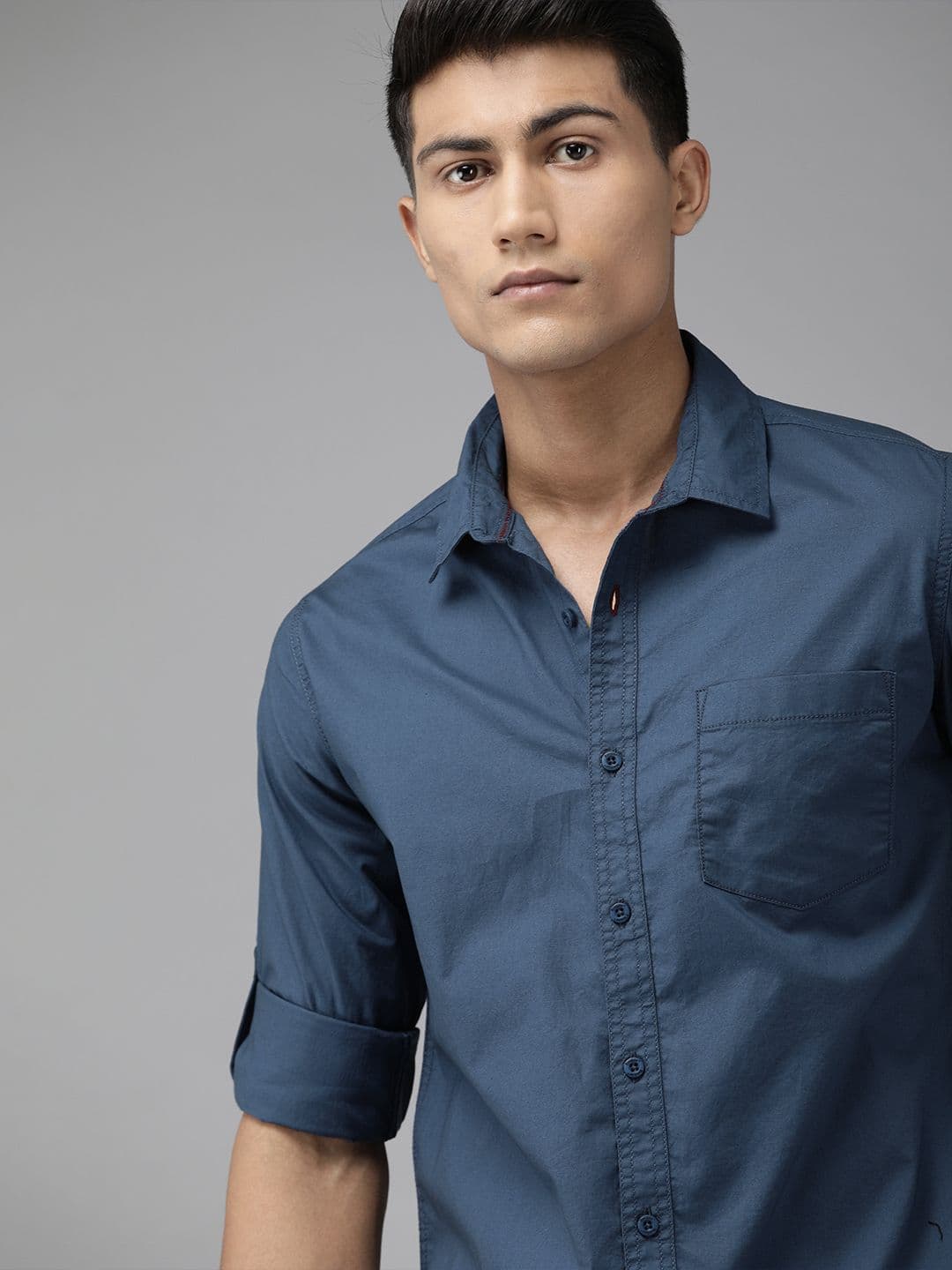 Roadster Green Slim Fit Casual Stretch Shirt - view 1