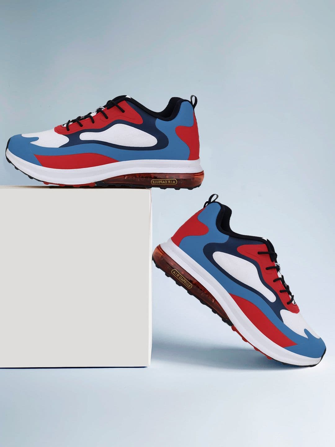 Campus Men RENEGADE White & Red Colourblocked PU Running Shoes - view 1