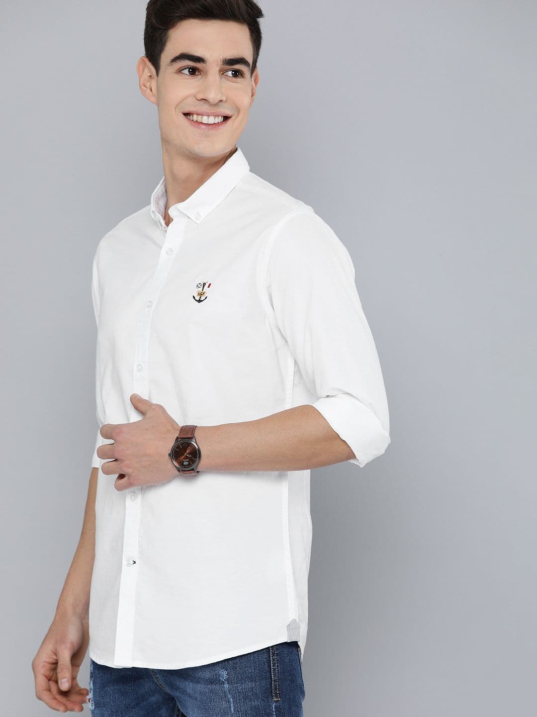 Mast & Harbour Men White Regular Fit Solid Casual Shirt - view 1