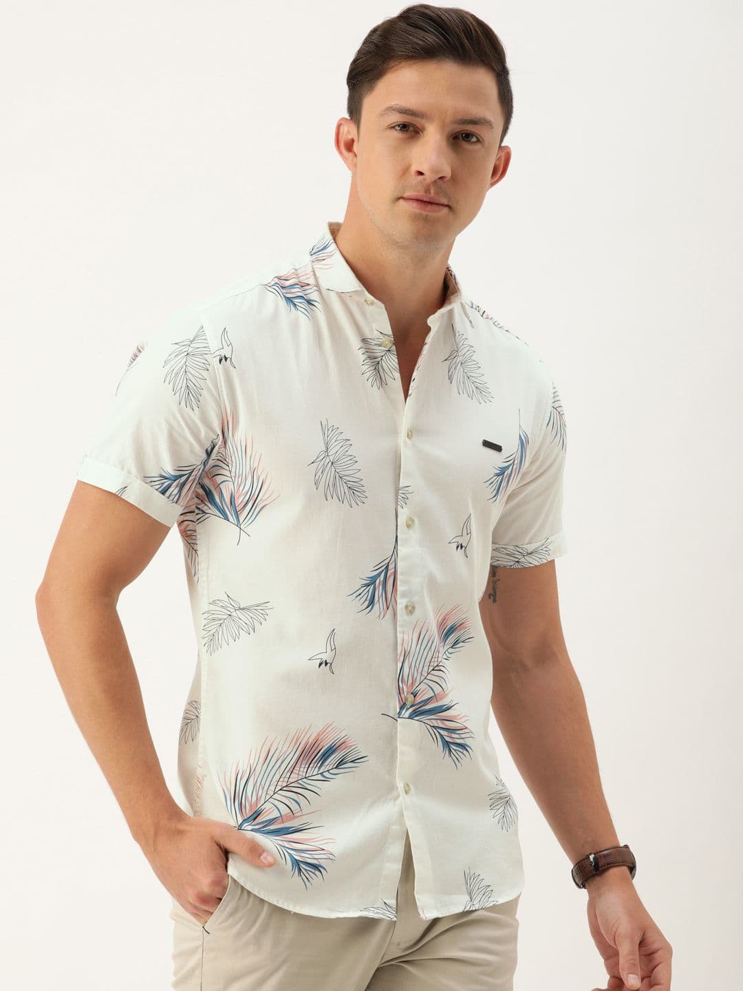 The Indian Garage Co Men Slim Fit Conversational Printed Resortwear Shirt - view 1