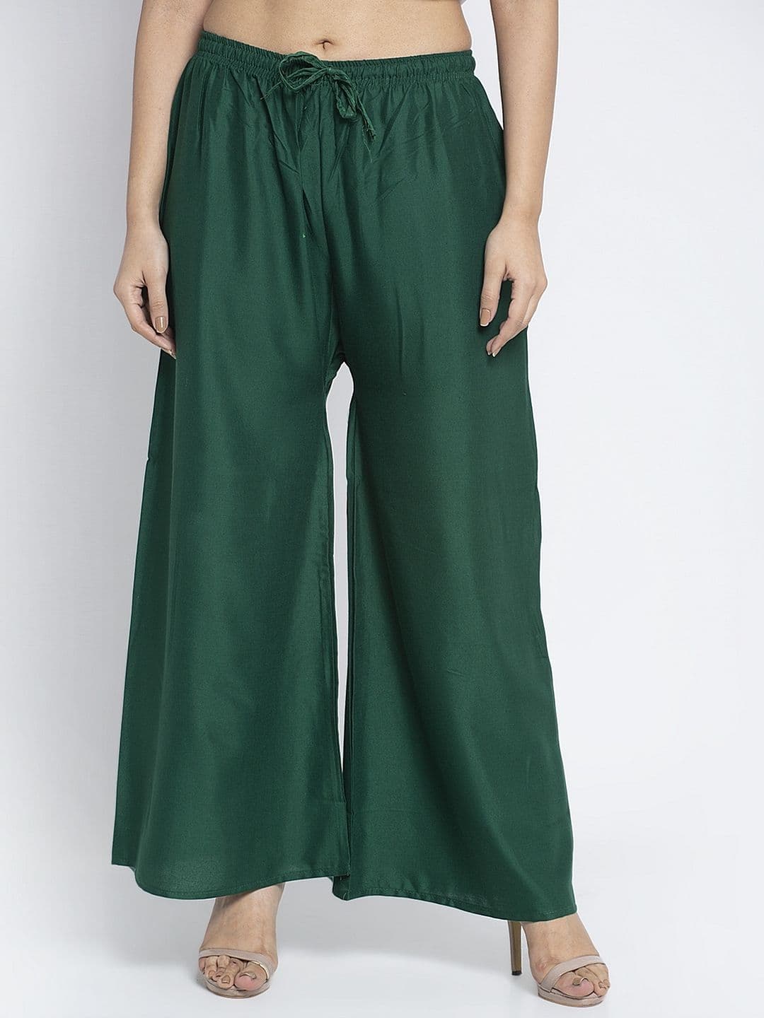 GRACIT Women Green Solid Flared Palazzo - view 1