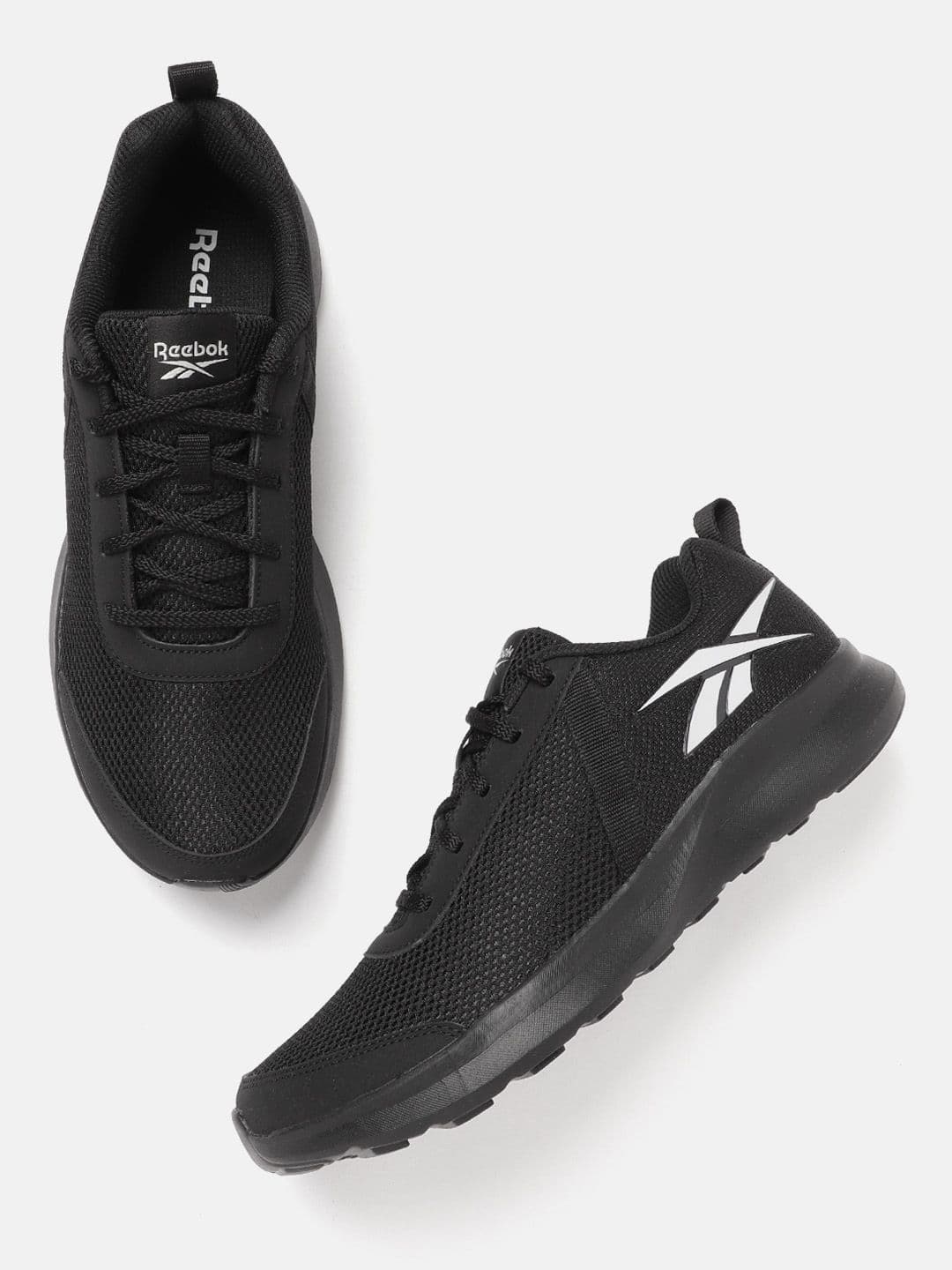 Reebok Men Black Edge Identity Knit Upper Running Shoes - view 1