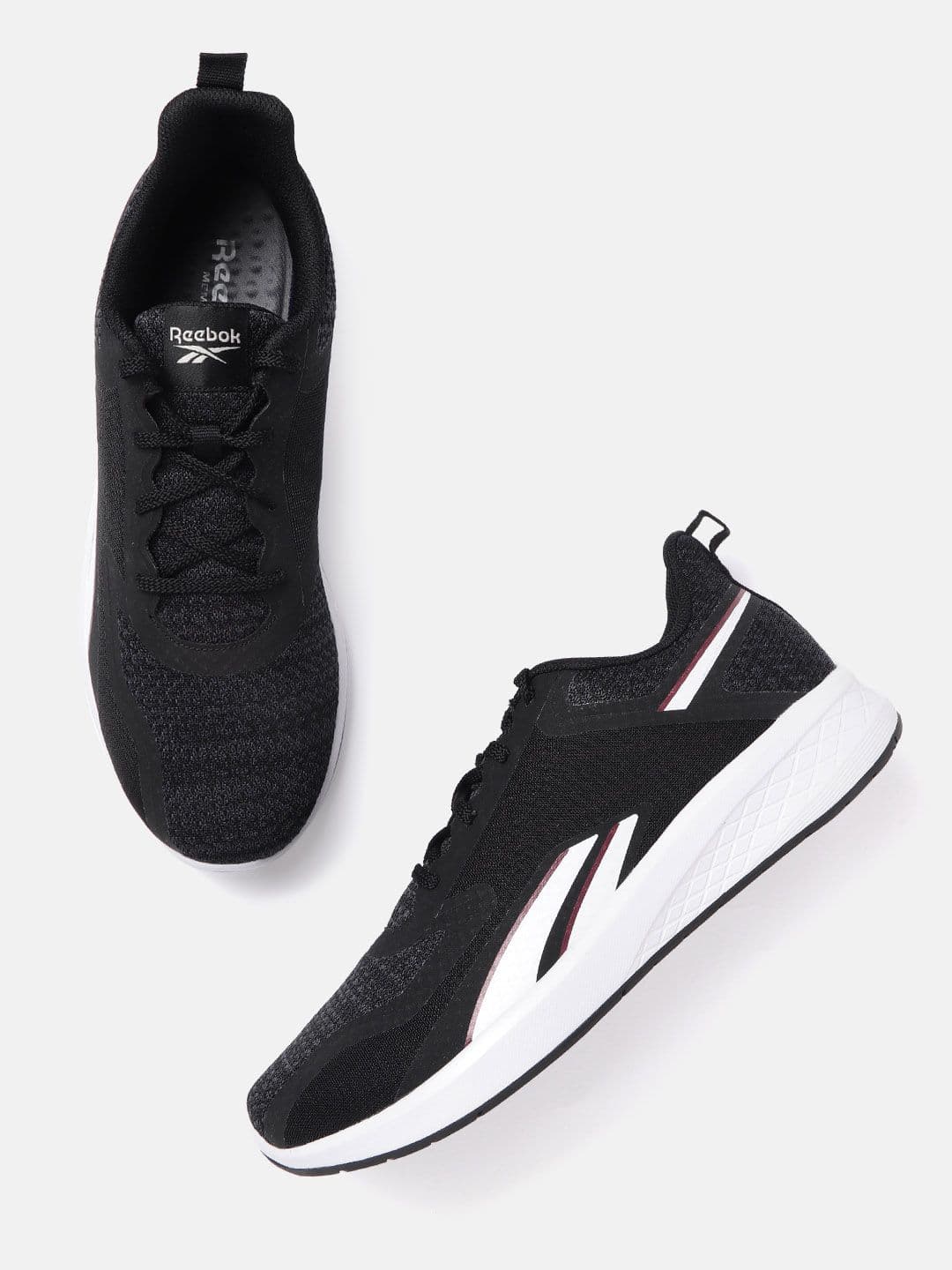 Reebok Men Black Woven Design JK Lastmile Running Shoes - view 1