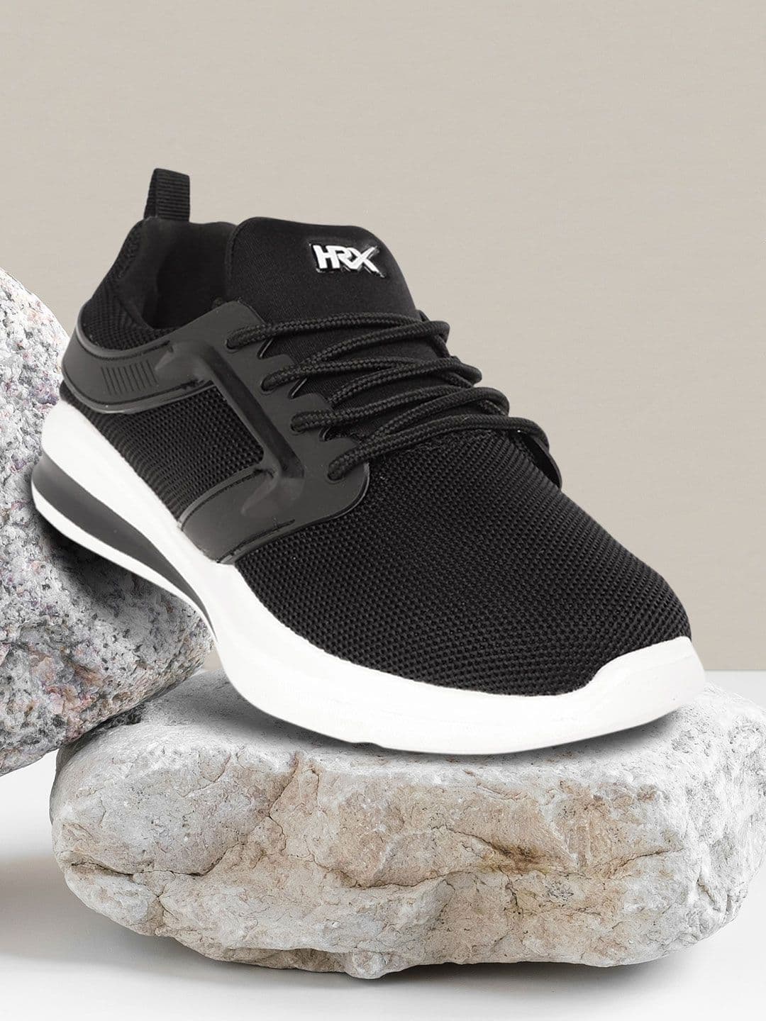 HRX by Hrithik Roshan Men Black Woven Design Street Running Shoes - view 1