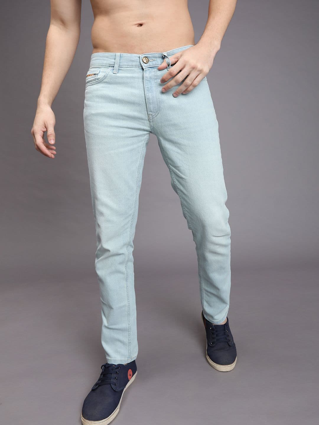 The Indian Garage Co Men Blue Slim Fit Low-Rise Clean Look Stretchable Jeans - view 1