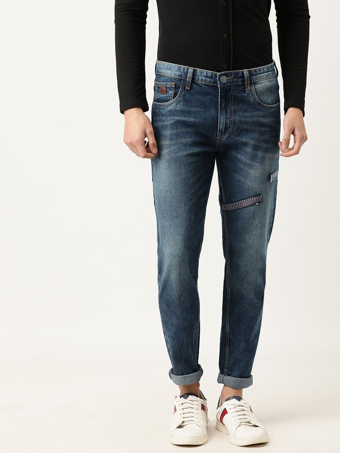 CAHOOT Men Blue Slim Fit Mid-Rise Mildly Distressed Jeans - view 1