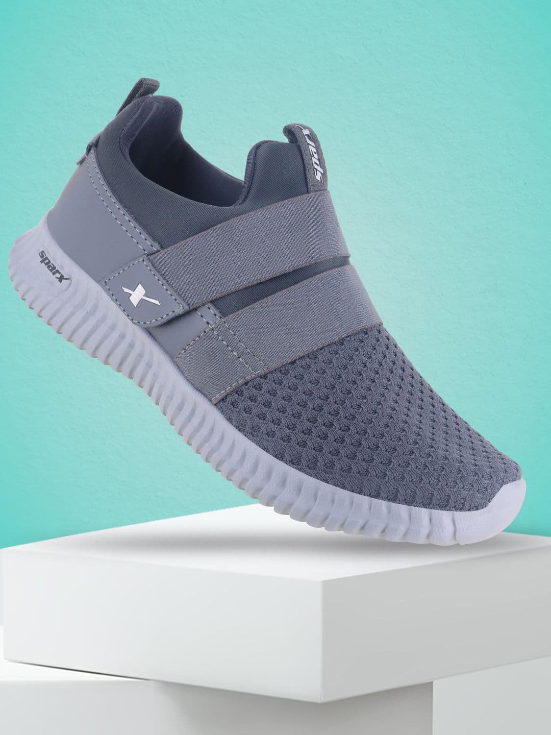 Sparx Men Grey Mesh Running Shoes - view 1