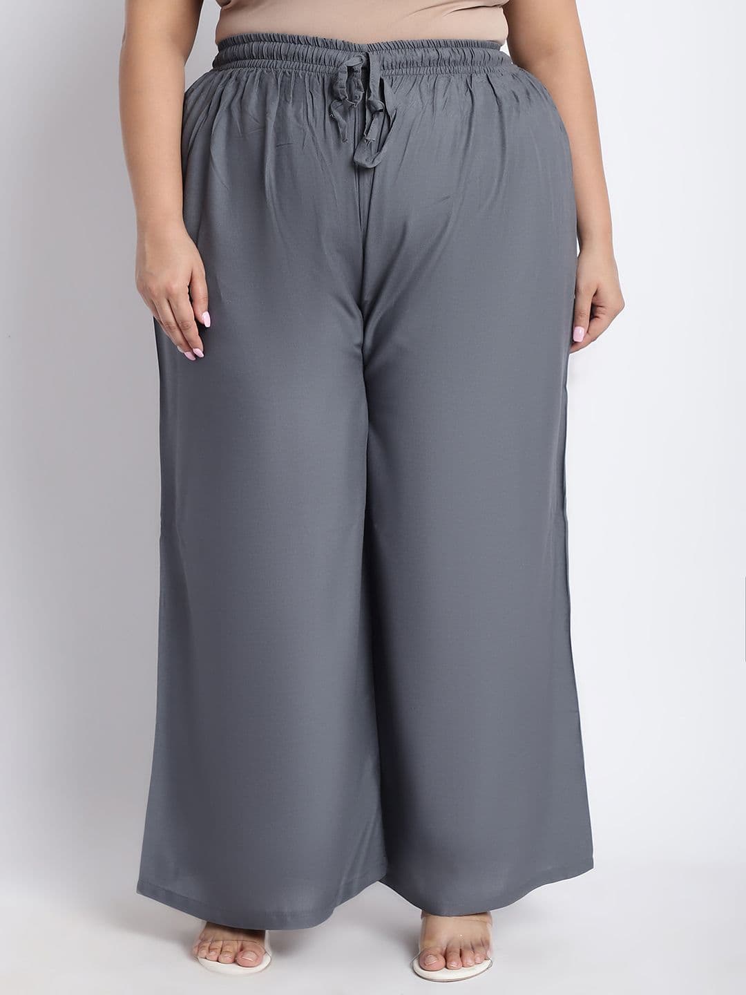 TAG 7 PLUS Women Grey Solid Flared Palazzo - view 1