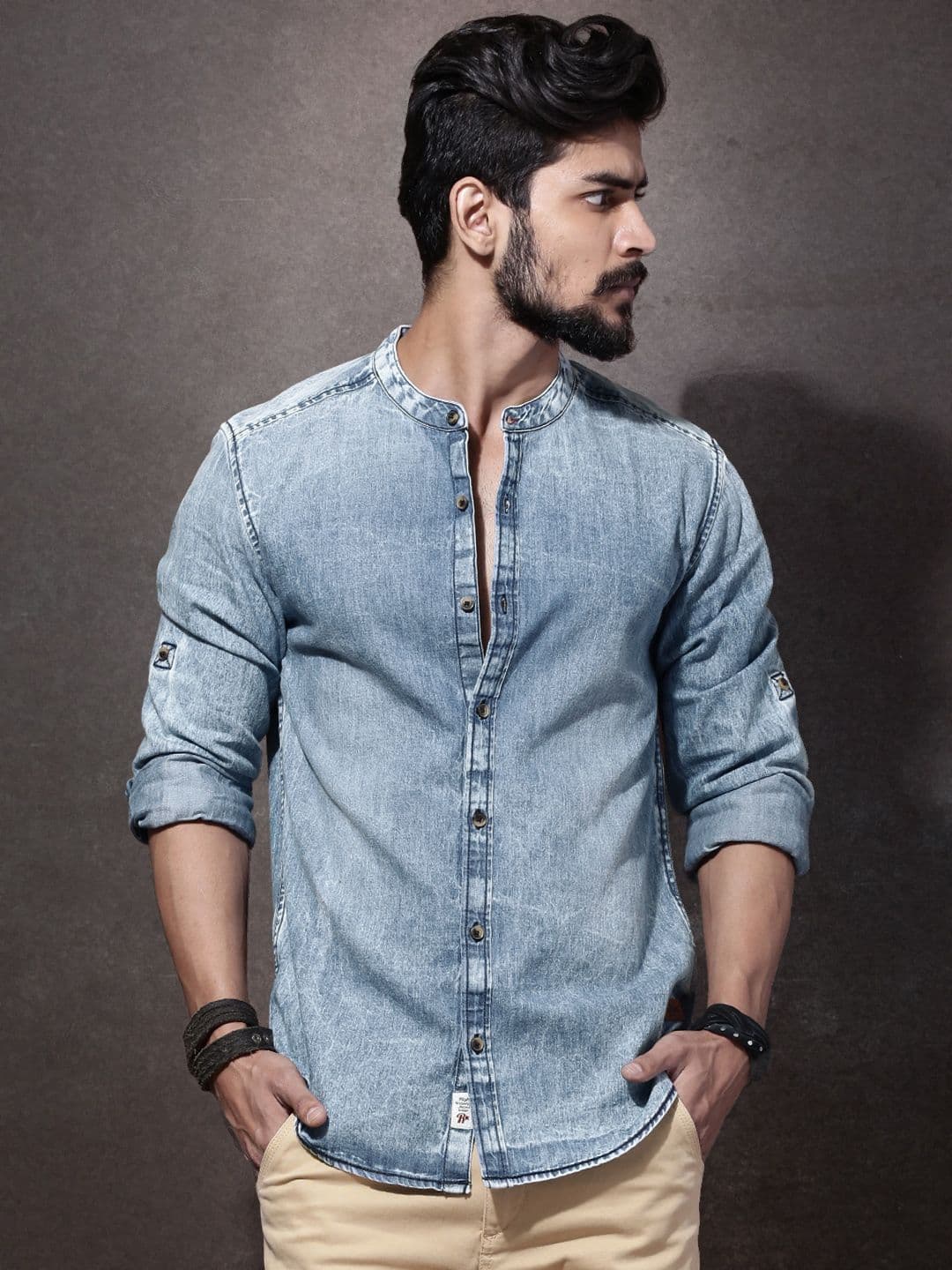 Roadster Men Blue Regular Fit Faded Casual Denim Shirt - view 1