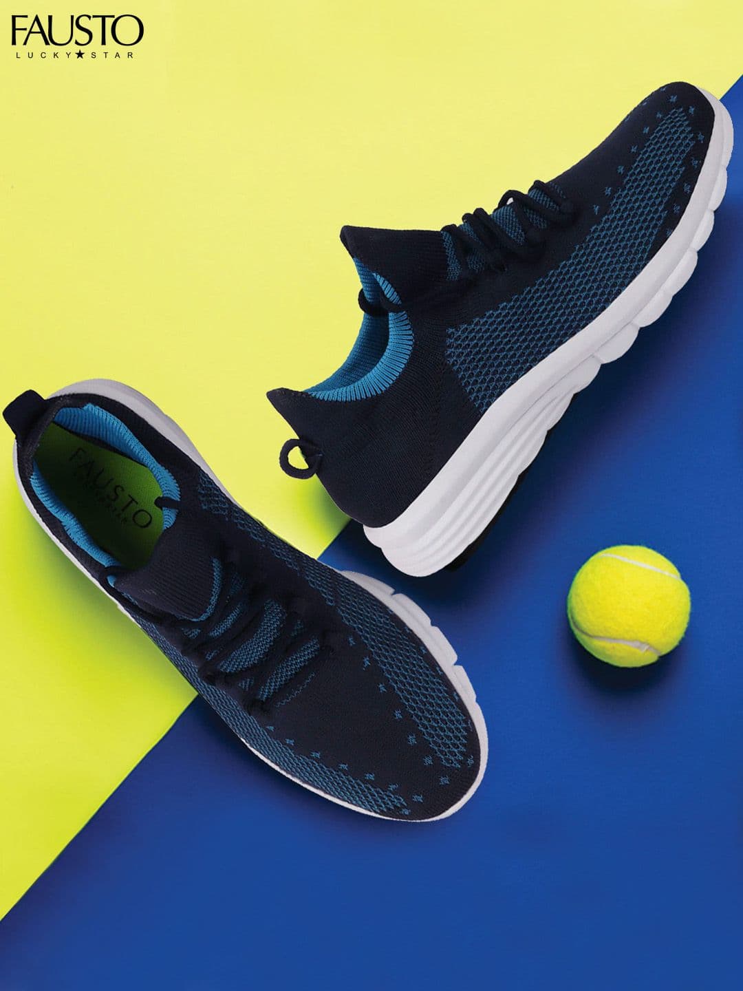 FAUSTO Men Navy Blue Running Shoes - view 1