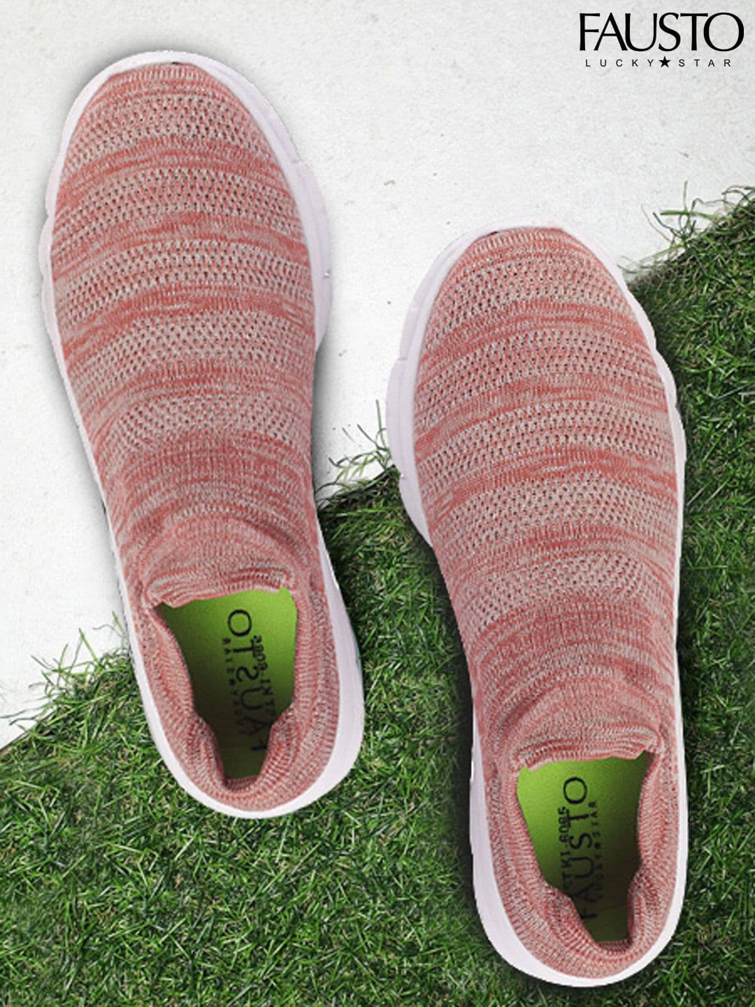 FAUSTO Women Pink Mesh Walking Shoes - view 1