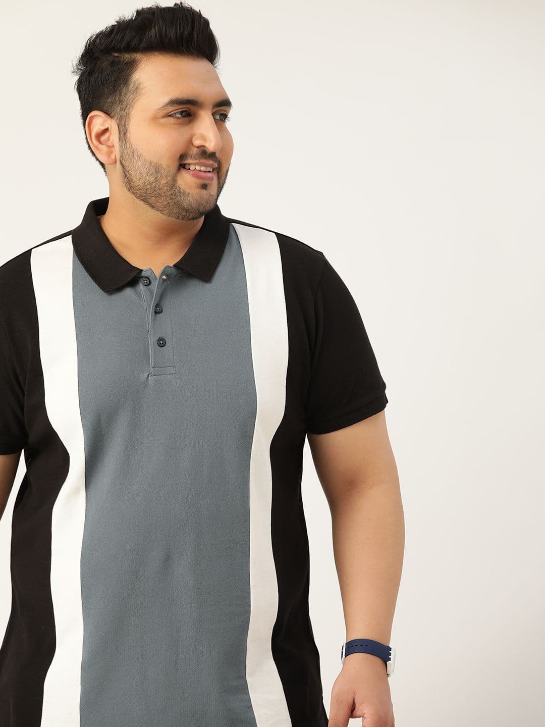 Sztori Men Plus Size Cotton Colorblocked Cotton T-shirt - view 1