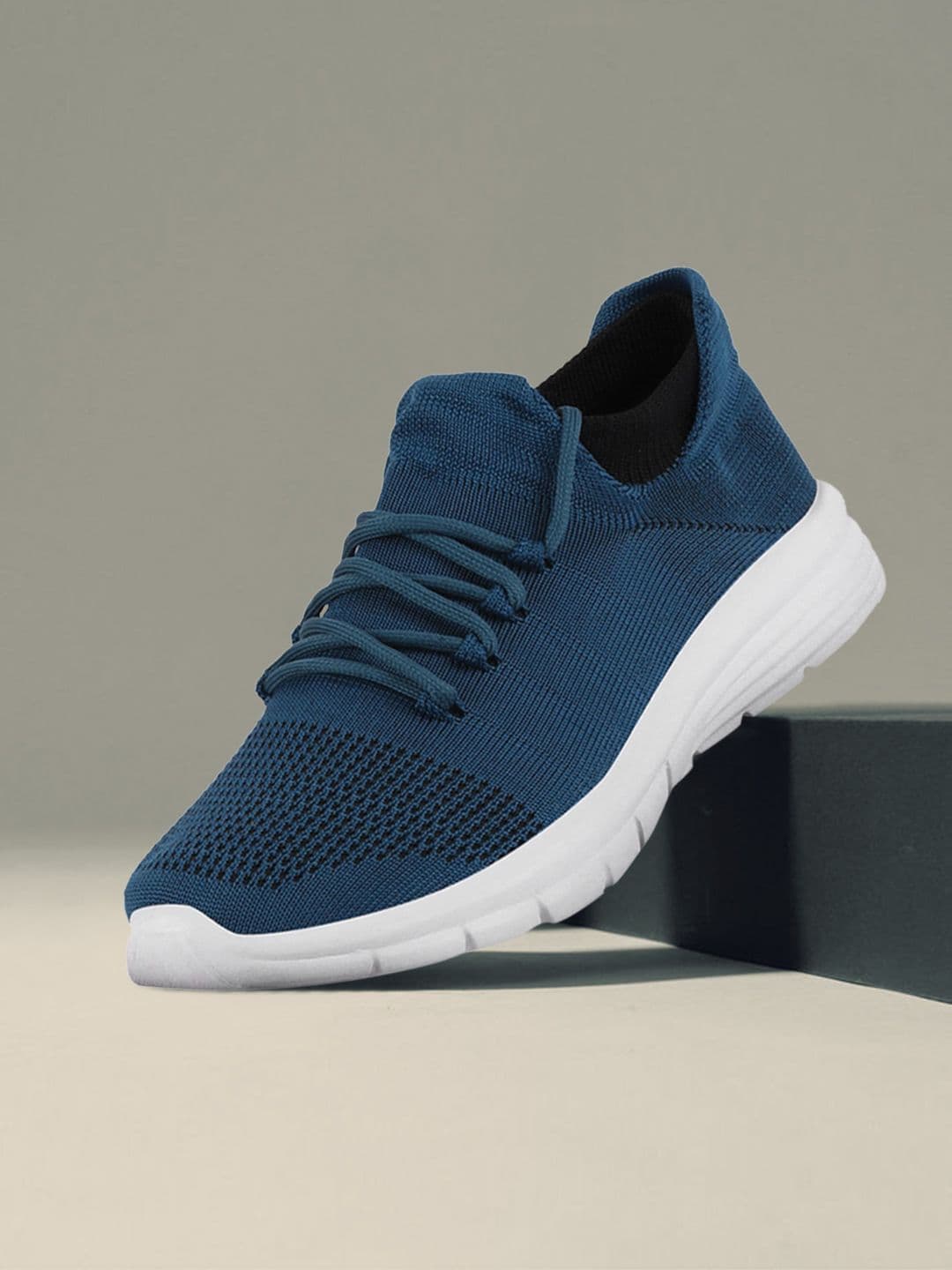 FAUSTO Men Teal Synthetic Running Shoes - view 1