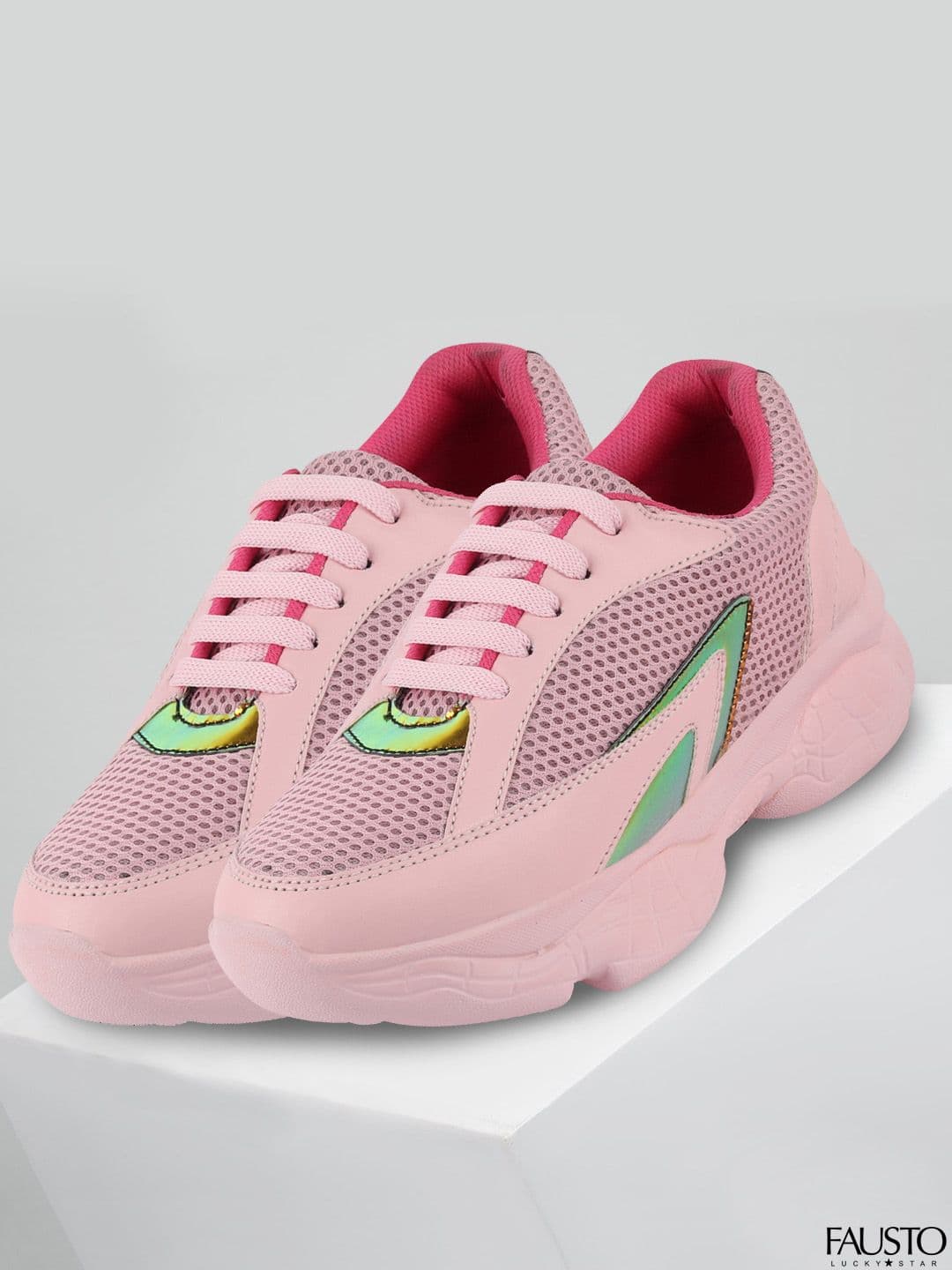 FAUSTO Women Pink PU Running Shoes - view 1