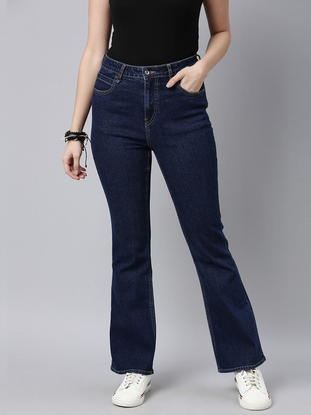 Roadster Women Navy Blue Bootcut Stretchable Jeans - view 1