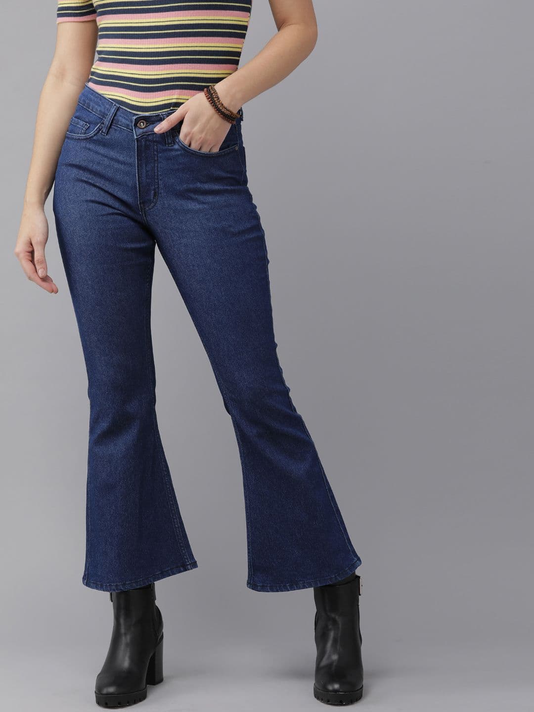 Roadster Women Blue High-Rise Bootcut Stretchable Jeans - view 1