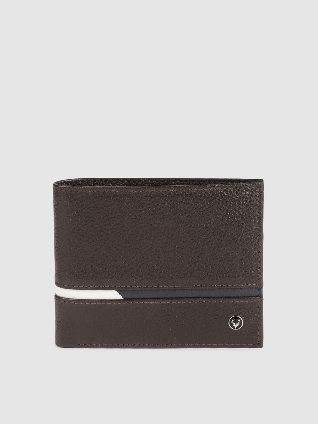 Allen Solly Men Brown Solid Leather Two Fold Wallet - view 1