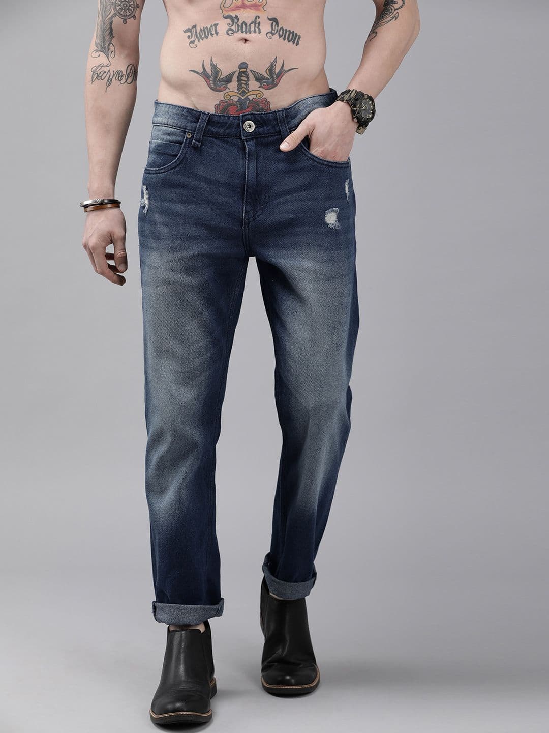 Roadster Men Blue Slim Tapered Fit Light Fade Stretchable Jeans - view 1