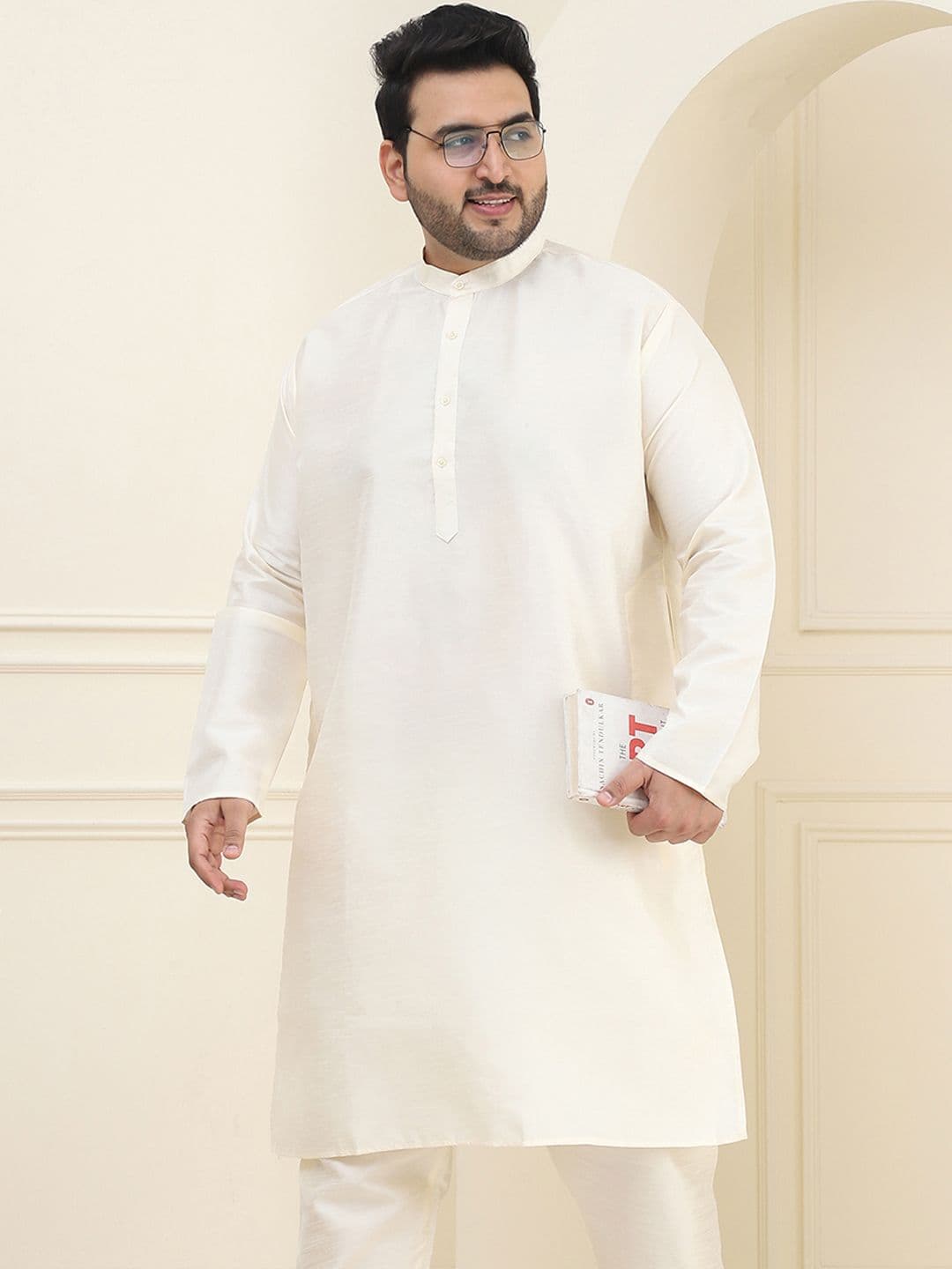 SOJANYA PLUS Size Men Off White Kurta - view 1