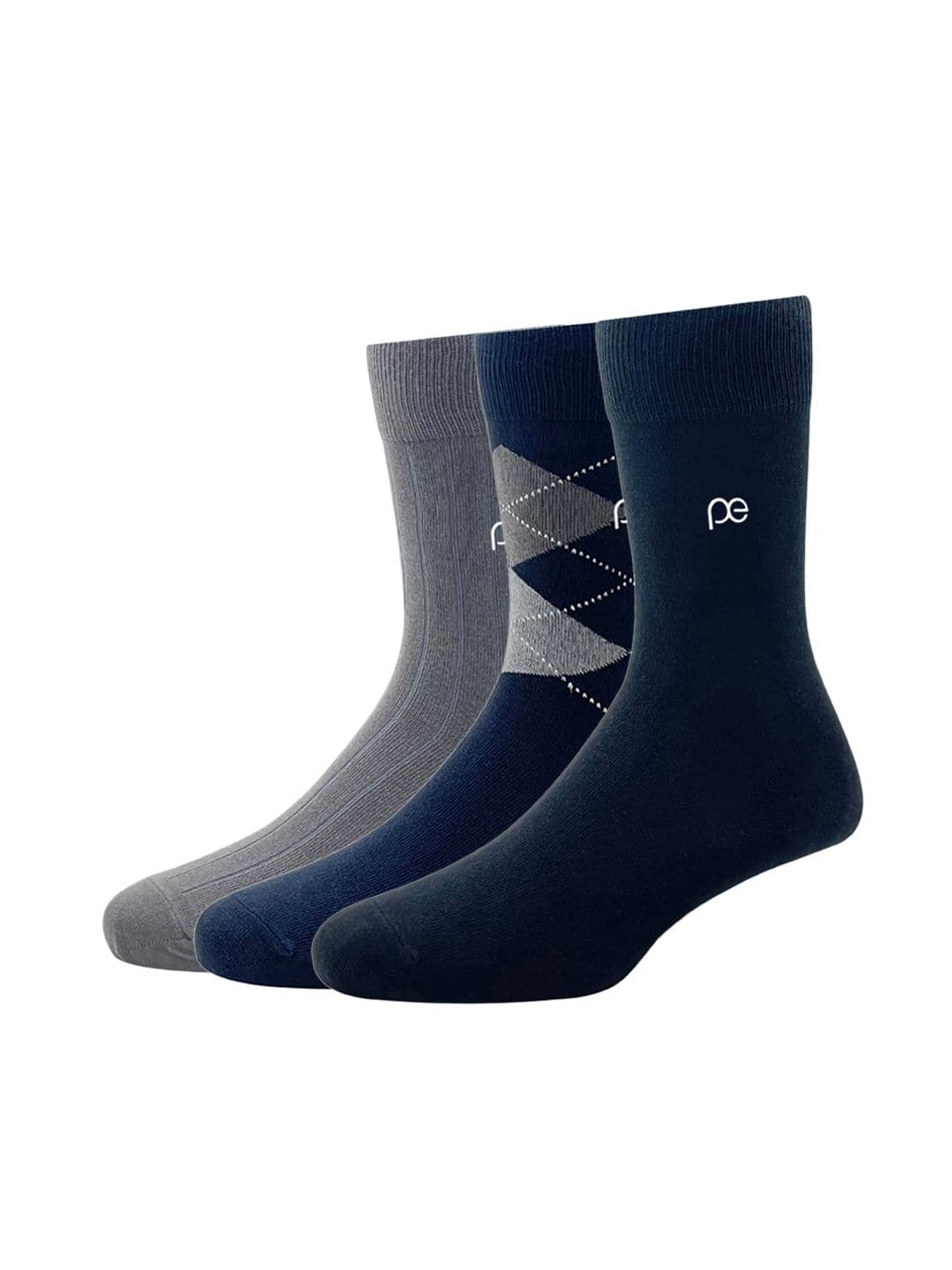 Peter England Men Pack Of 3 Patterned Calf-Length Socks - view 1