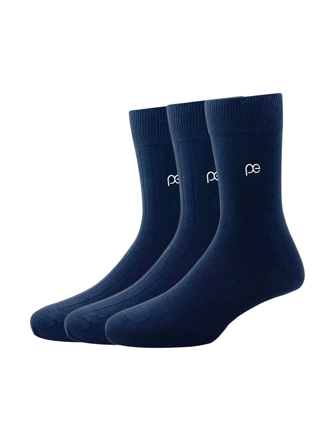 Peter England Men Pack Of 3 Navy Blue Calf-Length Socks - view 1